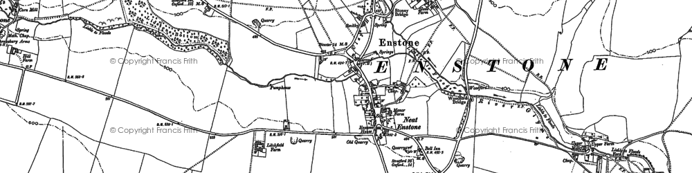 Old map of Enstone in 1898