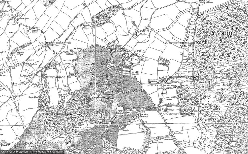 Old Map of Historic Map covering Broom Hill in 1901