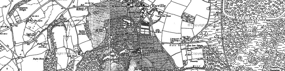 Old map of Four Ashes in 1901