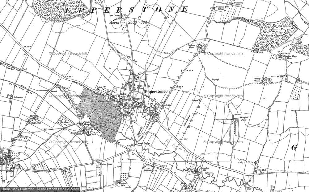 Old Map of Epperstone, 1883 in 1883