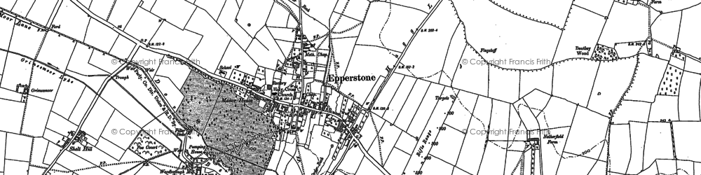 Old map of Epperstone in 1883