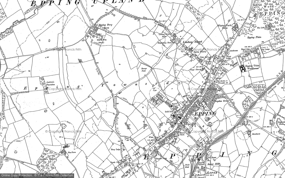 Old Map of Historic Map covering Bell Common in 1895