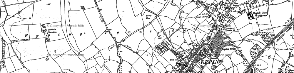 Old map of Epping in 1895