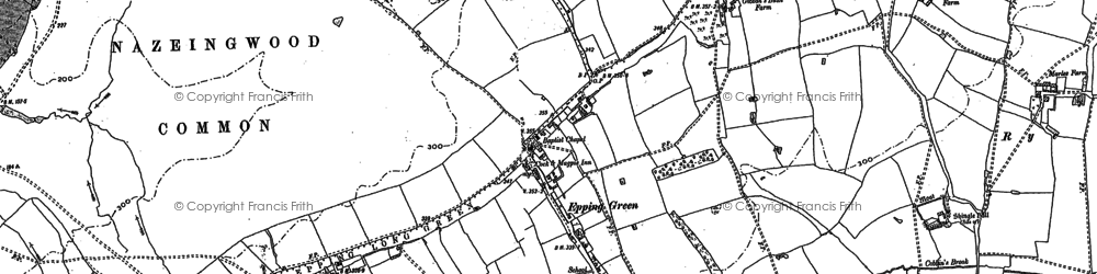 Old map of Epping Green in 1895