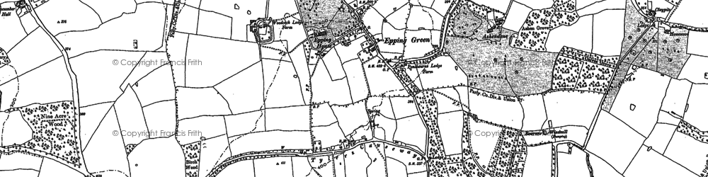 Old map of Woodcock Lodge in 1896