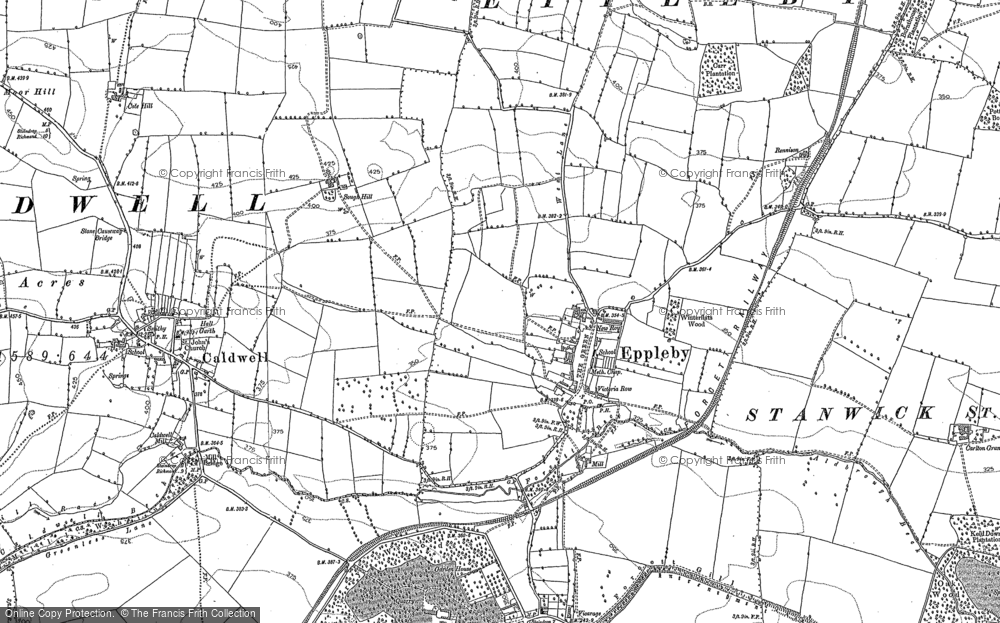 Old Map of Eppleby, 1892 - 1912 in 1892