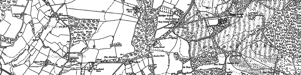 Old map of Broadwater Forest in 1897