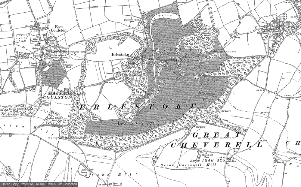 Old Map of Historic Map covering Brouncker's Well in 1899
