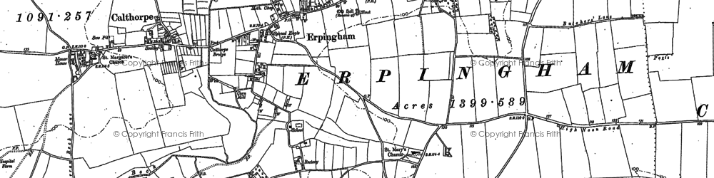 Old map of Erpingham in 1885