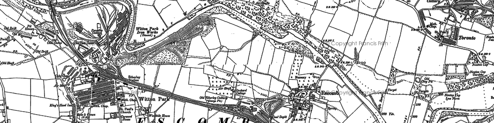 Old map of Escomb in 1896