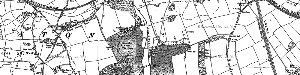 Old map of Escot Park in 1887