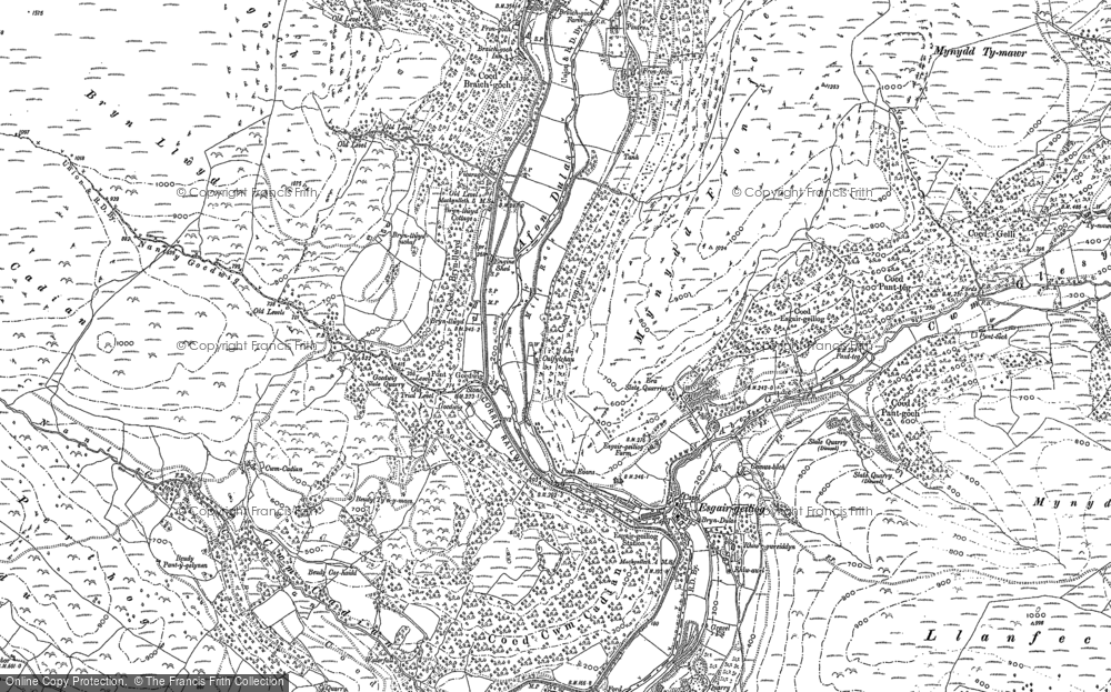 Old Map of Esgairgeiliog, 1900 in 1900