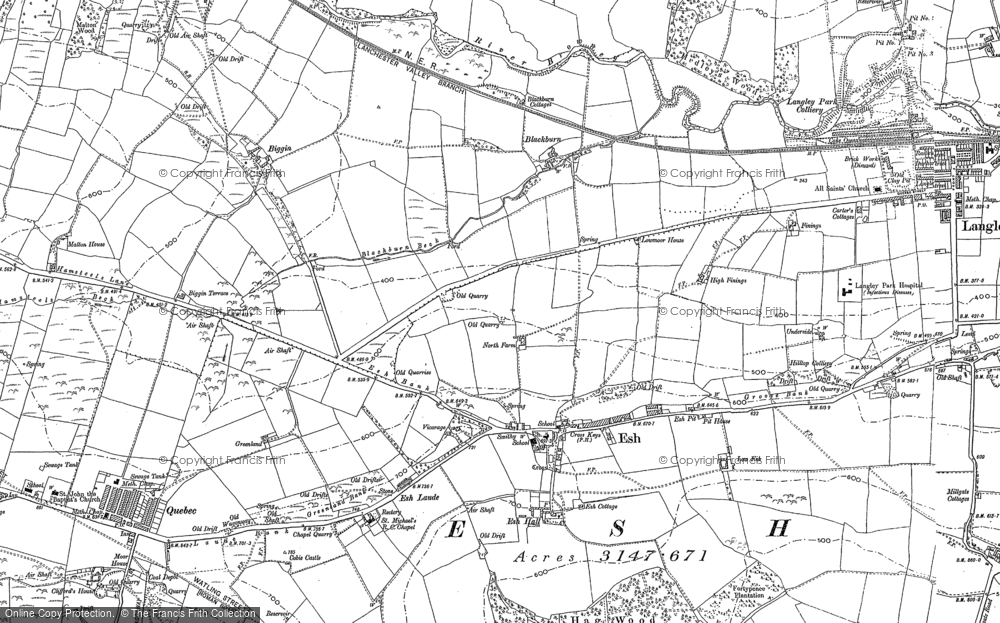 Old Map of Historic Map covering Blackburn in 1895