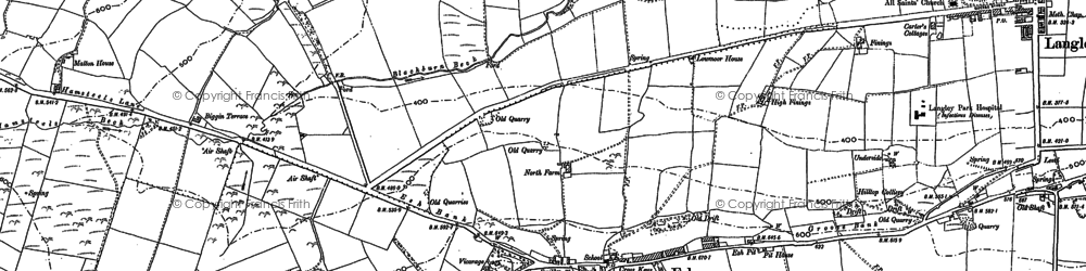 Old map of Esh in 1895