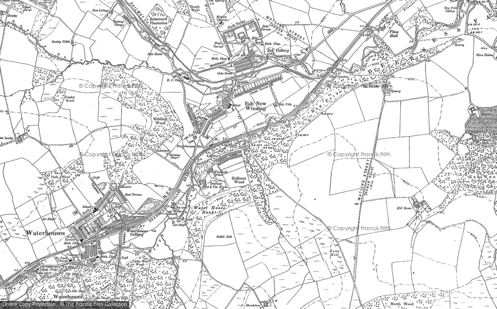 Old Map of Esh Winning, 1895 in 1895