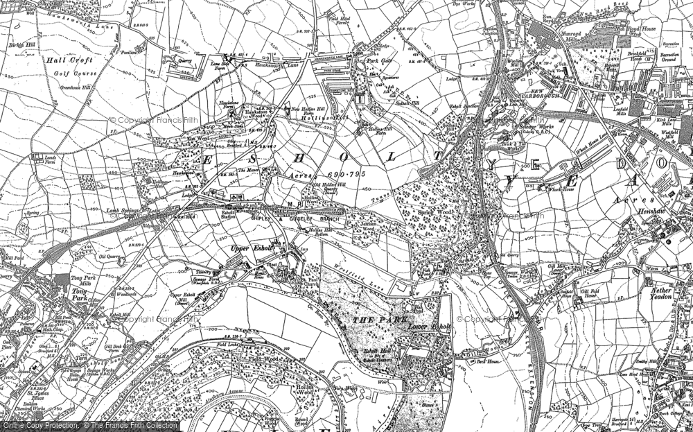 Old Map of Historic Map covering Buck Wood in 1891