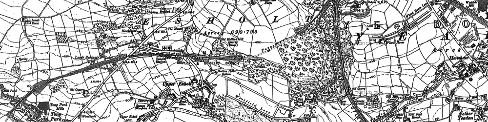 Old map of Esholt in 1891
