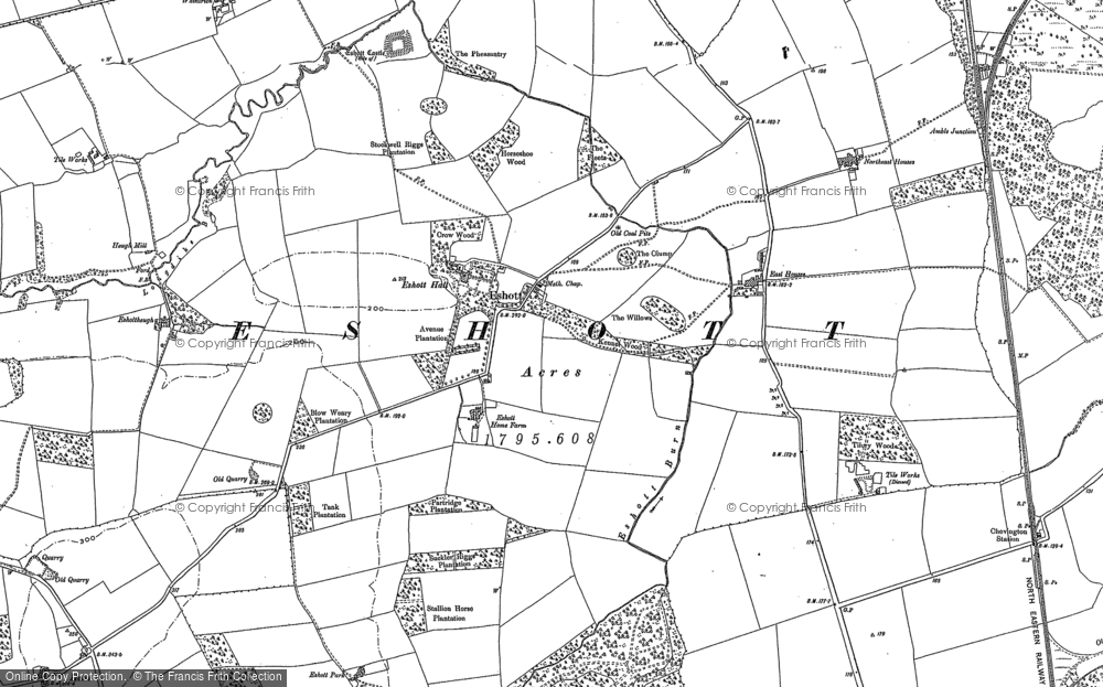Old Map of Eshott, 1896 in 1896