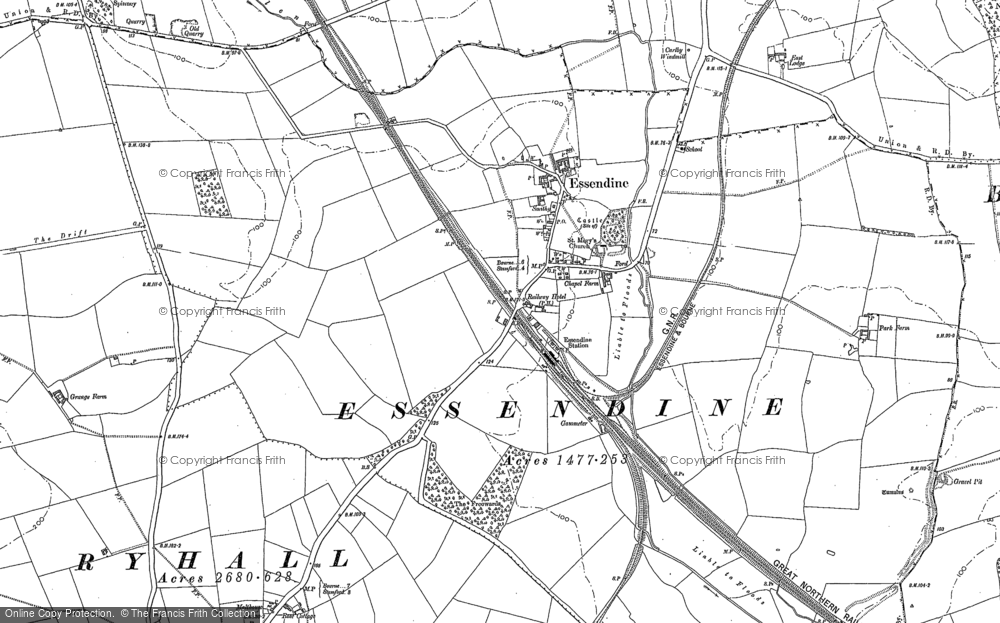 Old Map of Essendine, 1886 - 1903 in 1886