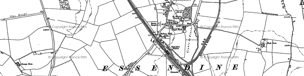 Old map of Essendine in 1886