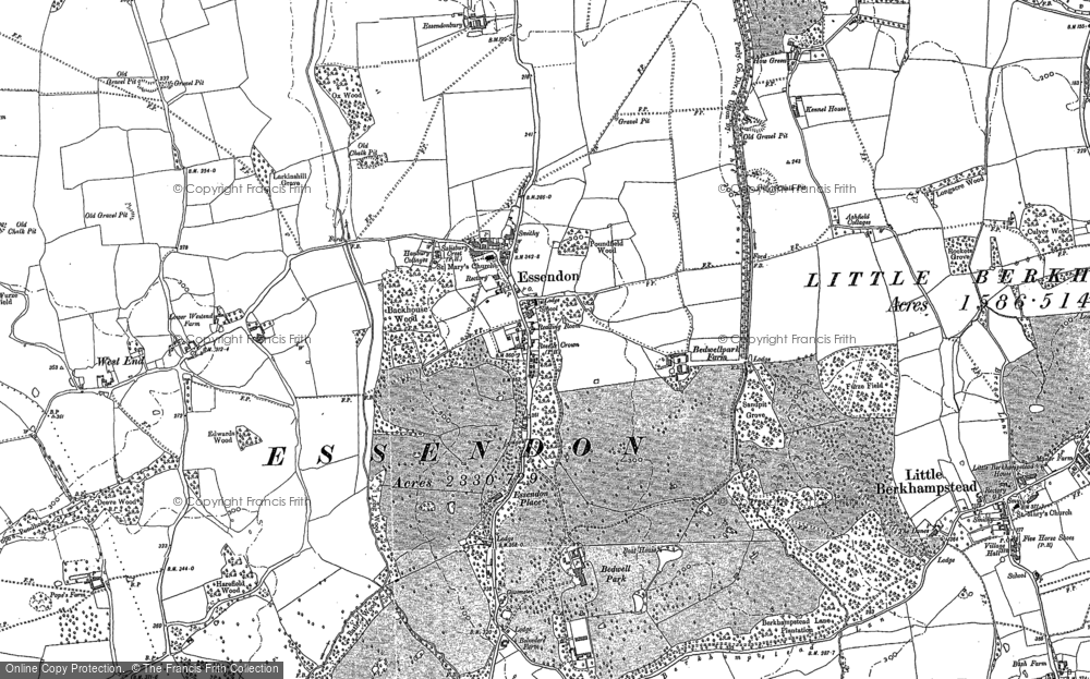 Old Map of Historic Map covering Wildhill in 1896