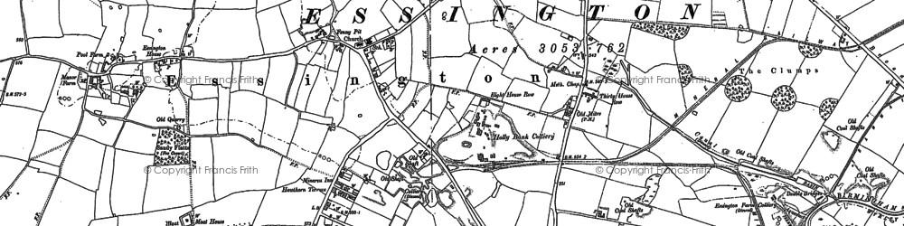 Old map of Essington in 1883