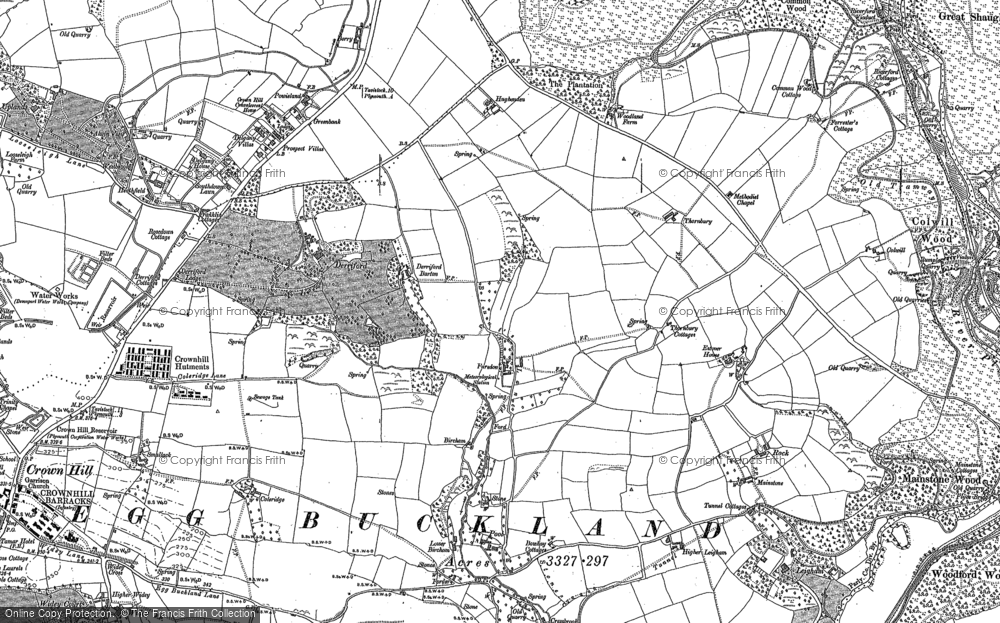 Old Map of Historic Map covering Bickleigh Vale in 1884
