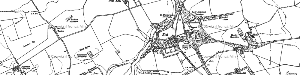 Old map of Etal in 1897