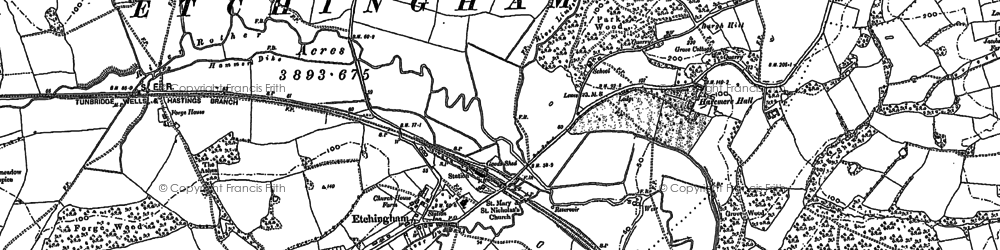 Old map of Burgh Hill in 1908