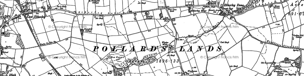 Old map of Etherley Grange in 1896