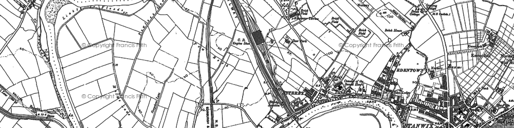 Old map of Etterby in 1888