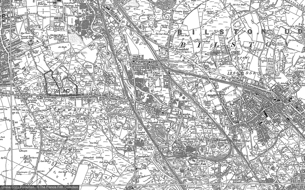 Old Map of Ettingshall, 1885 in 1885