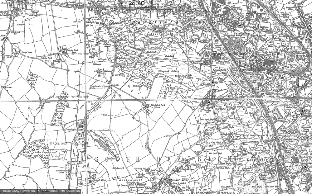 Old Map of Ettingshall Park, 1884 - 1885 in 1884