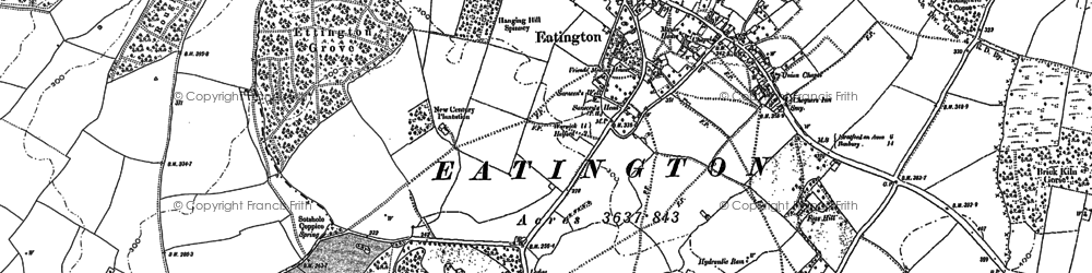 Old map of Black Martin Hill in 1885