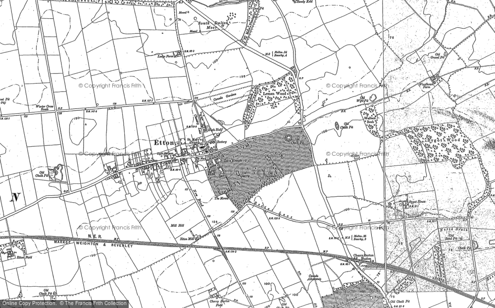 Old Map of Historic Map covering Etton Pasture School in 1889