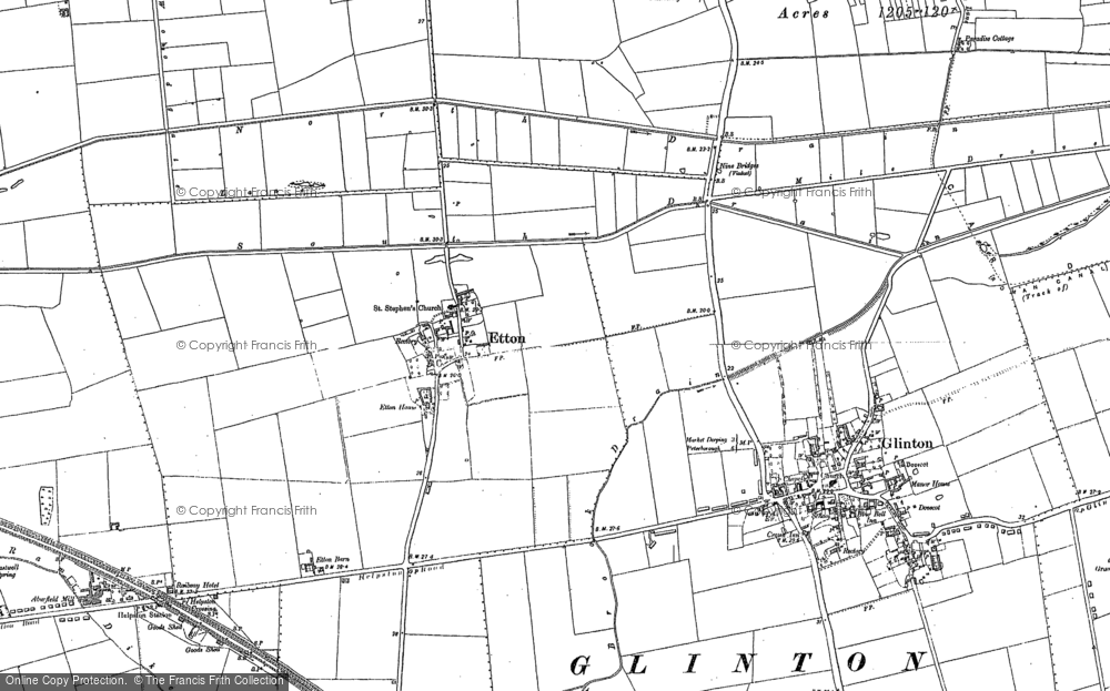 Old Map of Etton, 1899 in 1899