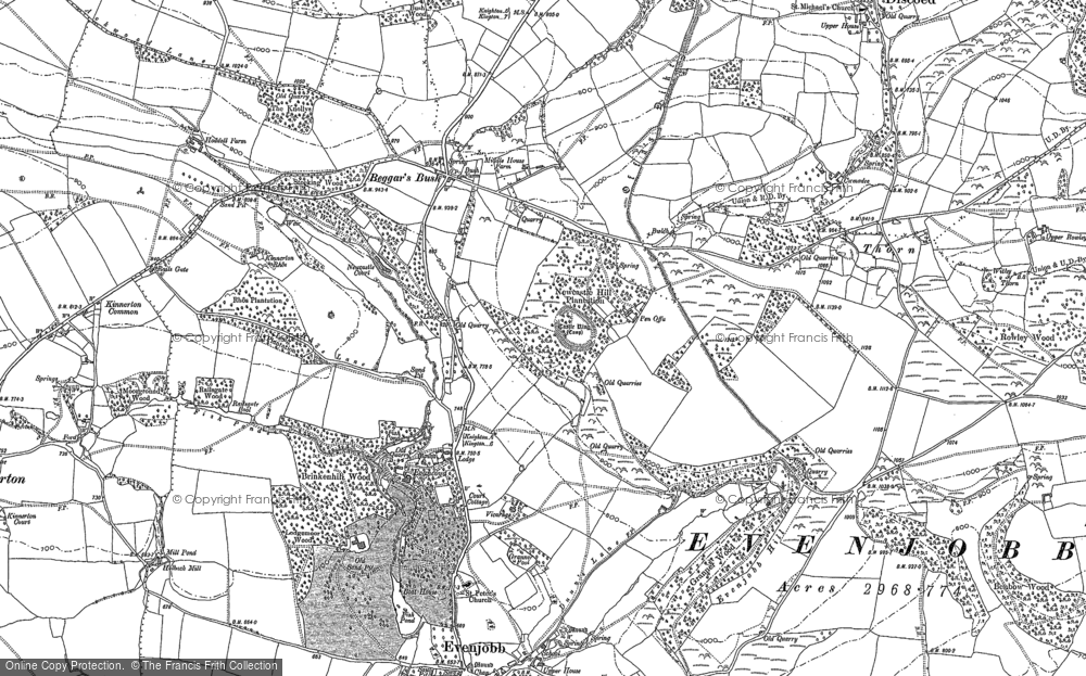 Old Map of Historic Map covering Beggar's Bush in 1902