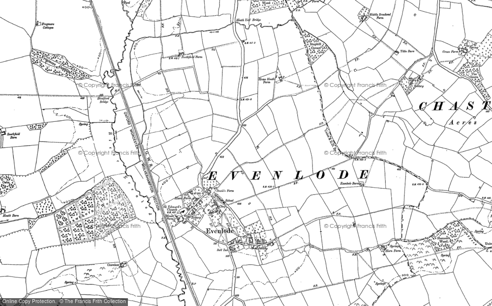 Old Map of Evenlode, 1898 - 1919 in 1898