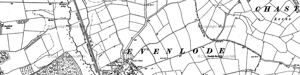 Old map of Evenlode in 1898