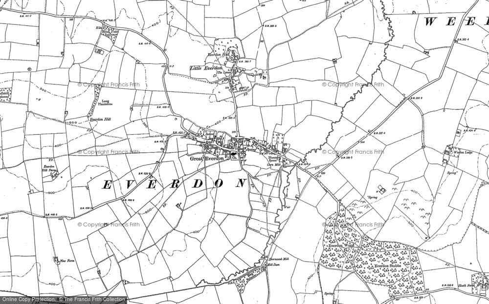 Old Map of Everdon, 1883 in 1883
