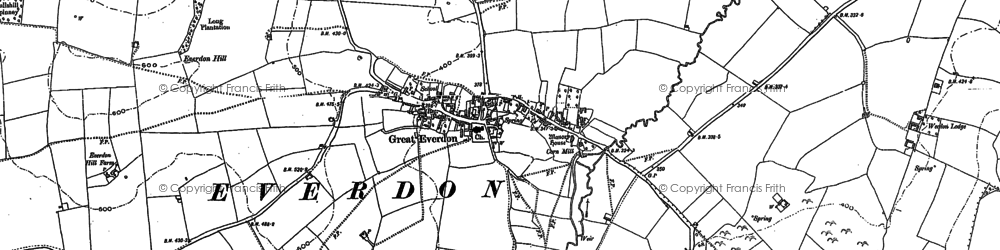 Old map of Everdon in 1883