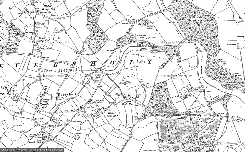 Old Map of Historic Map covering Tyrells End in 1881