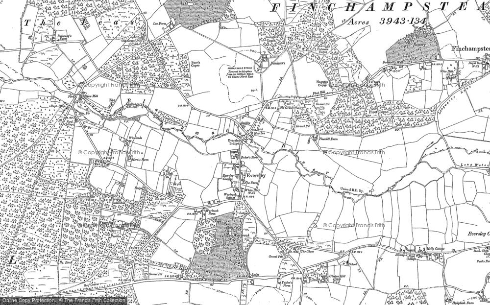 Old Map of Historic Map covering Lower Common in 1909