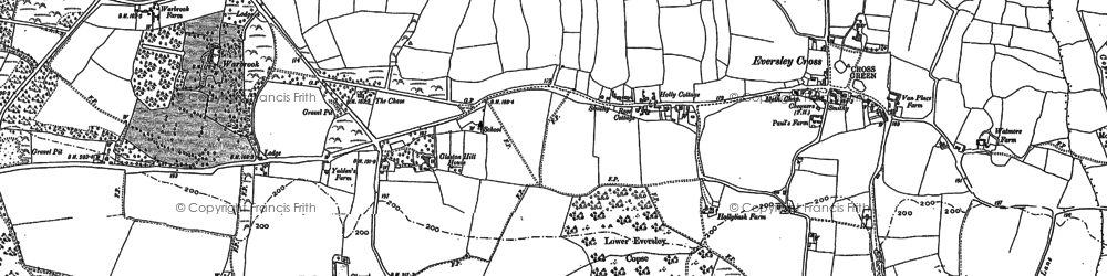 Old map of Eversley Centre in 1909