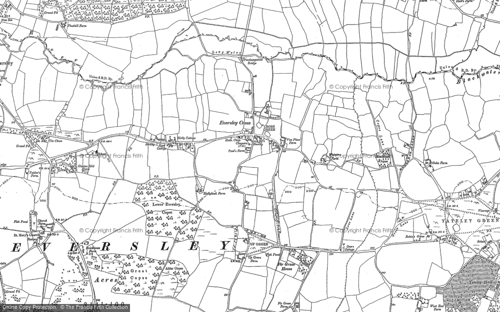 Old Map of Eversley Cross, 1909 - 1912 in 1909
