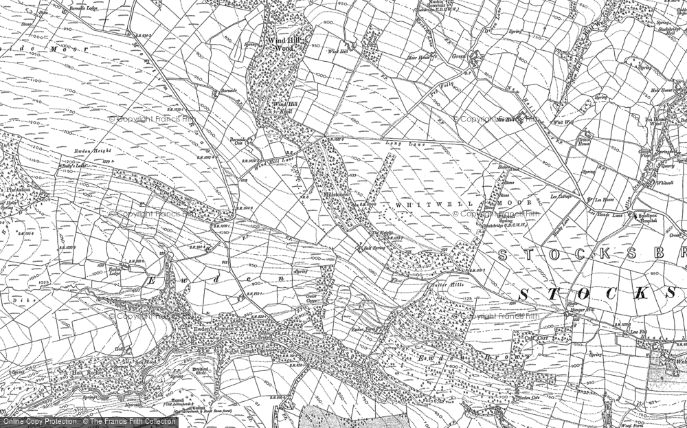 Old Map of Historic Map covering Broomhead Reservoir in 1891