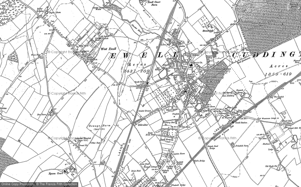 Old Map of Ewell, 1894 - 1895 in 1894