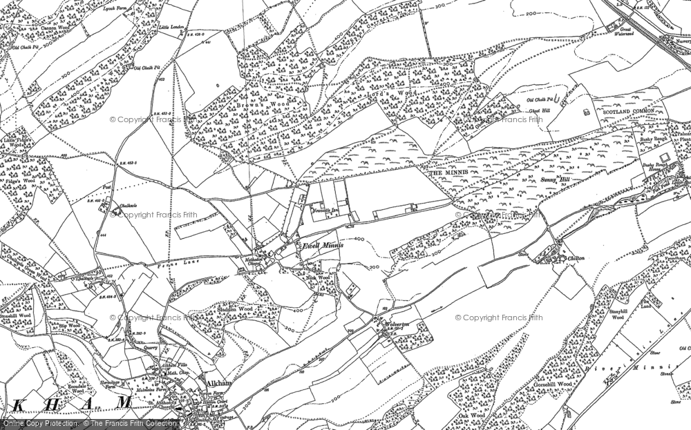 Old Map of Ewell Minnis, 1896 in 1896