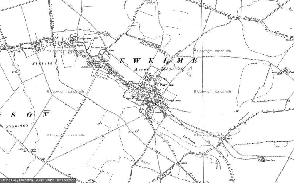 Old Map of Ewelme, 1897 - 1910 in 1897