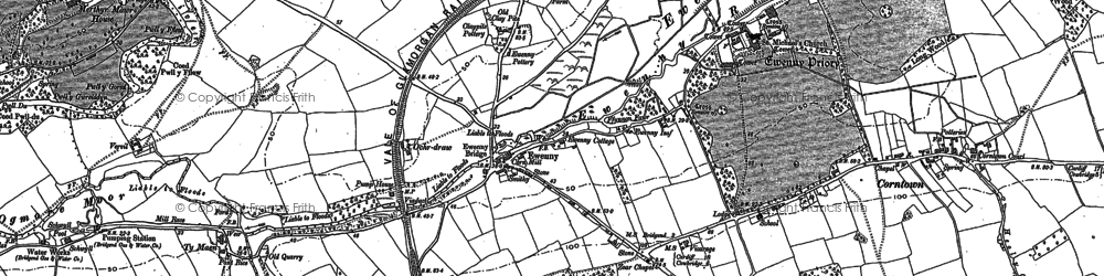 Old map of Ewenny in 1914